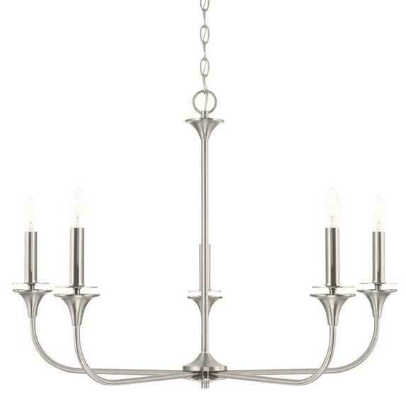 Capital Lighting 448951 Presley 5 Light 31" Wide Candle Style Chandelier - Nickel
