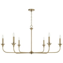 Capital Lighting 448961 Presley 6 Light 49" Wide Candle Style Chandelier - Brass