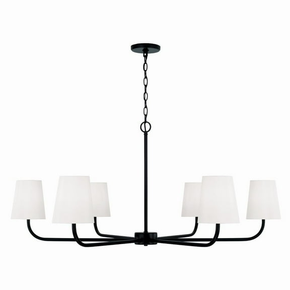 6 Light Chandelier In Minimalist Style-21.25 Inches Tall And 47 Inches Wide-Matte Black Finish    -Traditional Installation Capital Lighting