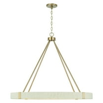 Capital Lighting 449881MA Delaney Modern Hand-Wrapped Rope Round Chandelier, 8-Light 480 Total Watts, 30" H x 36" W, Matte Brass