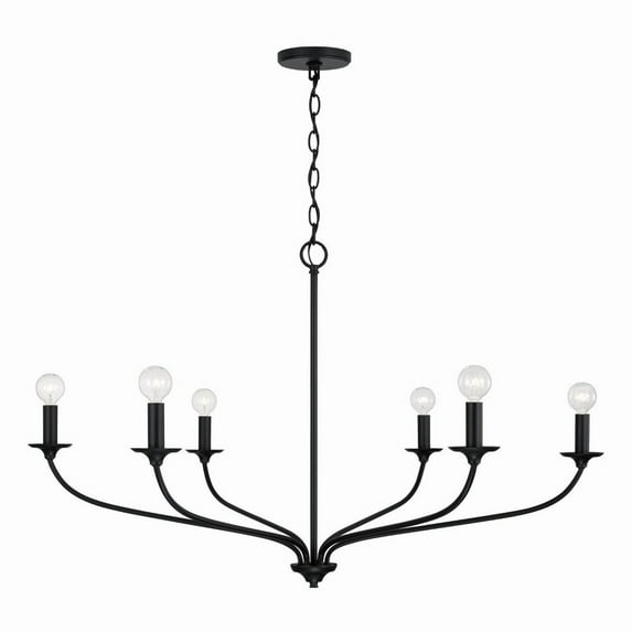 6 Light Chandelier In Minimalist Style-24 Inches Tall And 39.75 Inches Wide-Matte Black Finish -Traditional Installation Capital Lighting 449961Mb