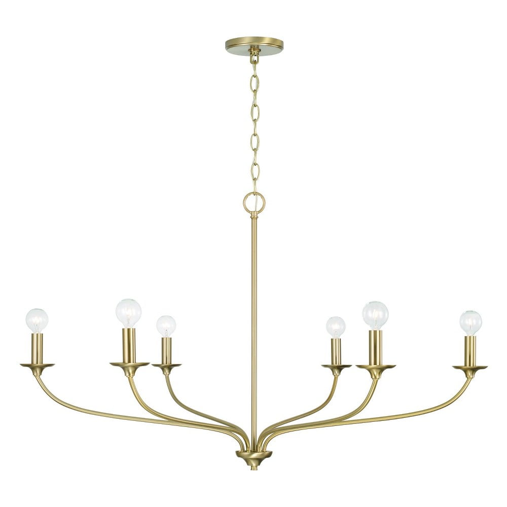 Matte Brass 6-Light Candle Style Chandelier
