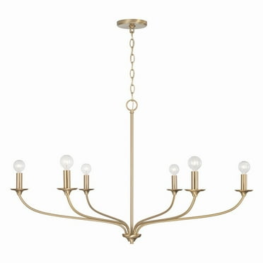 6 Light Chandelier In Minimalist Style-24 Inches Tall And 39.75 Inches Wide-Matte Brass Finish    -Traditional Installation Capital Lighting 449961Ma