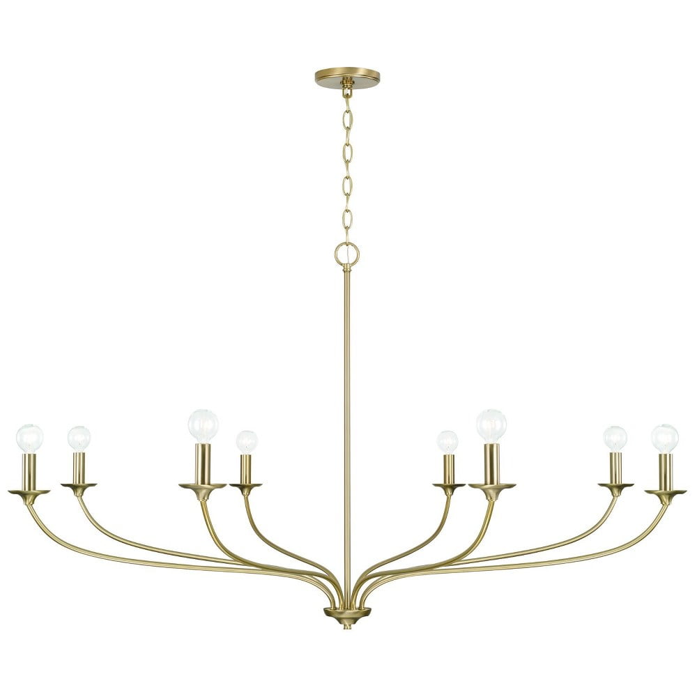 Matte Brass 8-Light Candle Style Chandelier