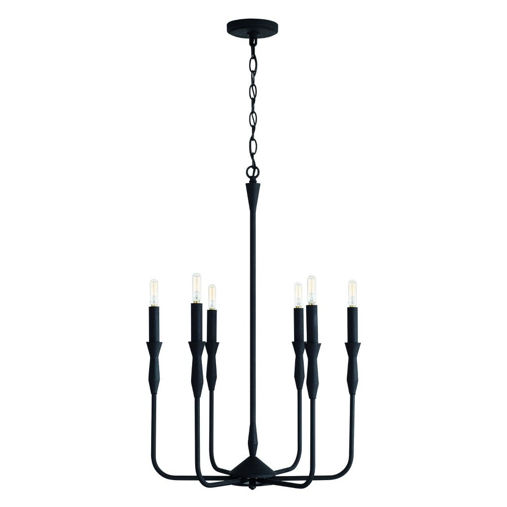 Paloma Mini 6-Light Textured Black Candle Style Chandelier