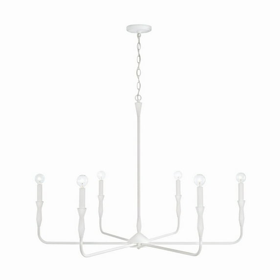 6 Light Chandelier In Contemporary Style-30.5 Inches Tall And 41 Inches Wide-Textured White Finish -Traditional Installation Capital Lighting