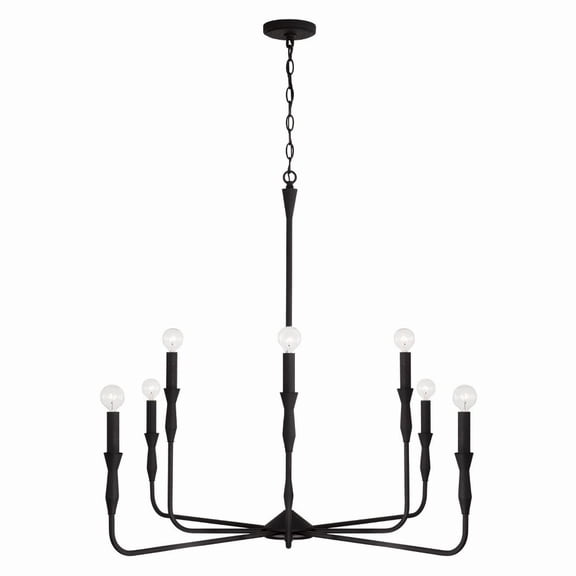8 Light Chandelier In Contemporary Style-34 Inches Tall And 41 Inches Wide-Textured Black Finish    -Traditional Installation Capital Lighting