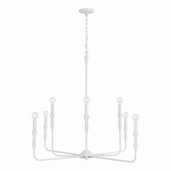 8 Light Chandelier In Contemporary Style-34 Inches Tall And 41 Inches Wide-Textured White Finish    -Traditional Installation Capital Lighting