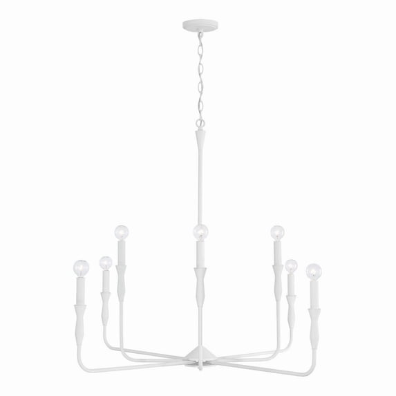 8 Light Chandelier In Contemporary Style-34 Inches Tall And 41 Inches Wide-Textured White Finish -Traditional Installation Capital Lighting