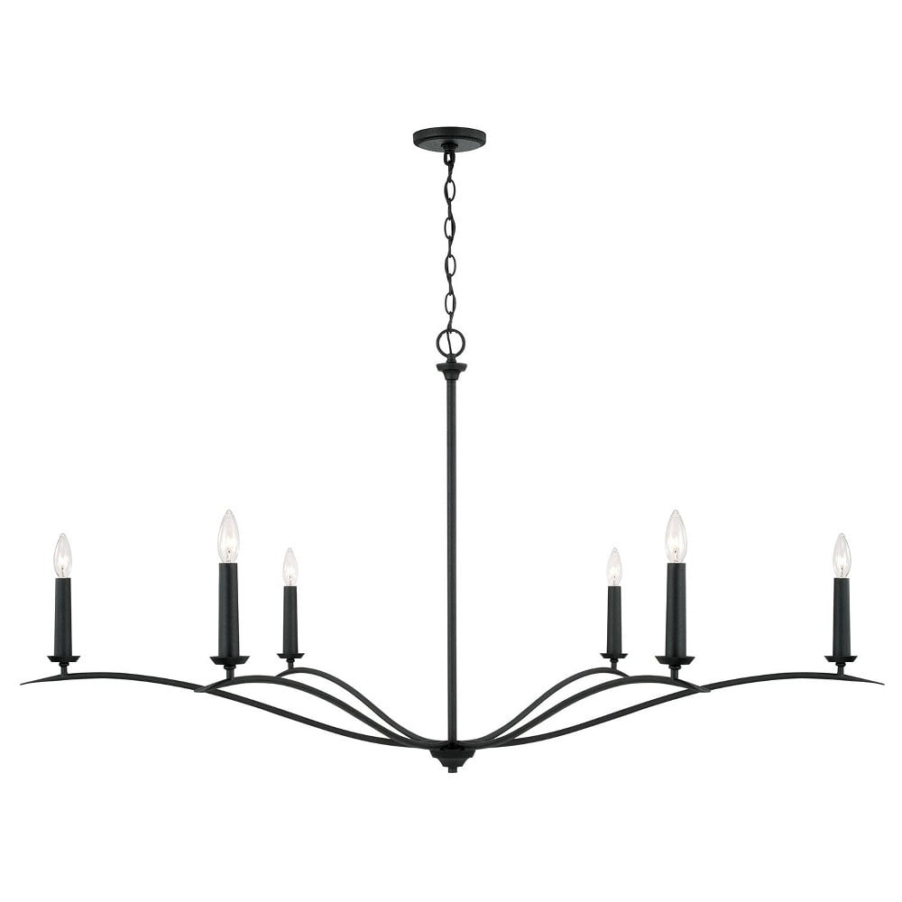 6 Light Chandelier-29.25 Inches Tall And 57 Inches Wide-Black Iron Finish Capital Lighting 450661Bi