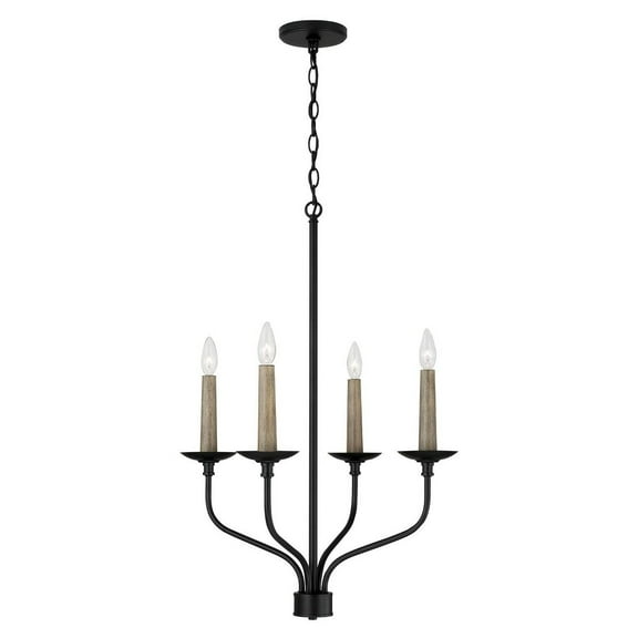 Capital Lighting 451541 Wilder 4 Light 22" Wide Taper Candle Style Chandelier - Black