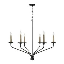 Capital Lighting 451562 Wilder 6 Light 41" Wide Taper Candle Style Chandelier - Black