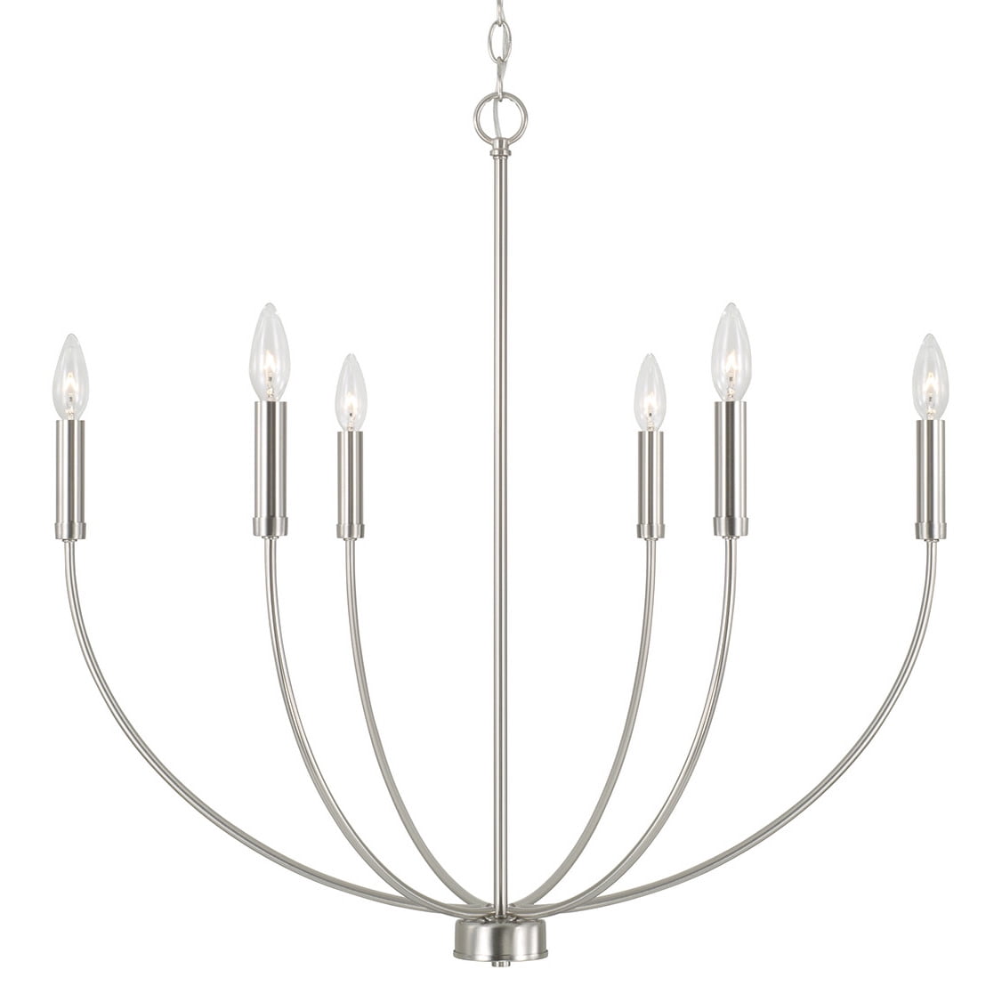Brushed Nickel 6-Light Candle Style Chandelier