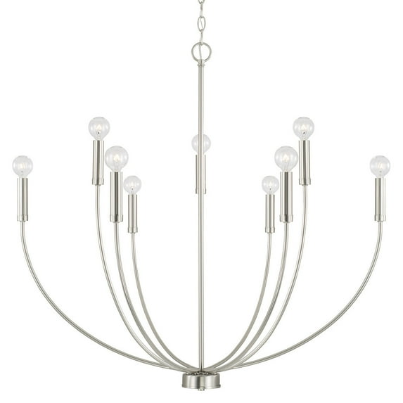 Capital Lighting 452191 Ansley 9 Light 35" Wide Taper Candle Style Chandelier - Nickel