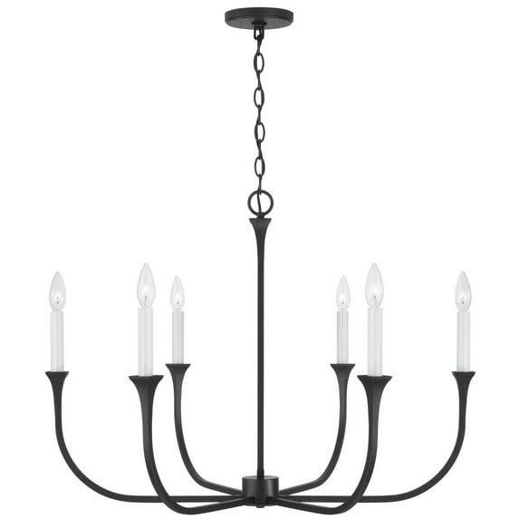 Capital Lighting 452361 Decklan 6 Light 32" Wide Taper Candle Style Chandelier - Grey