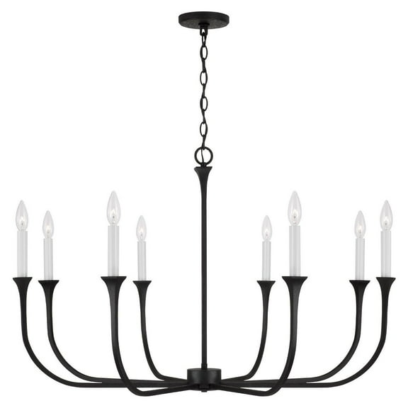 Capital Lighting 452381 Decklan 8 Light 38" Wide Taper Candle Style Chandelier - Grey