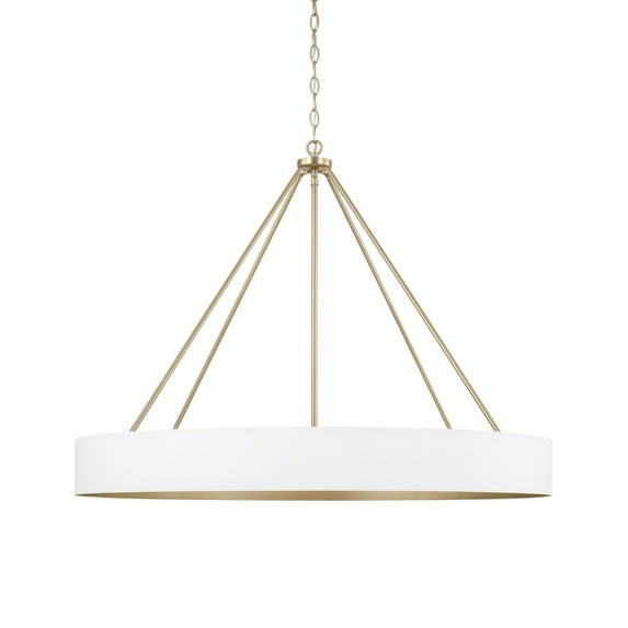 Capital Lighting 453061 Weller 6 Light 36" Wide Ring Chandelier - Matte Brass / White