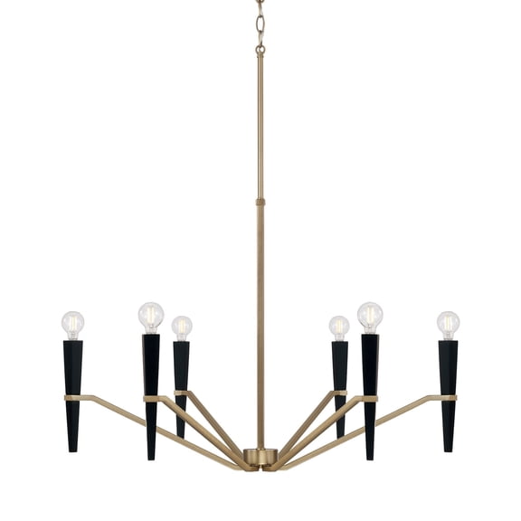 Capital Lighting 453861AB Enzo 6 Light 33" Wide Candle Style Chandelier - Black