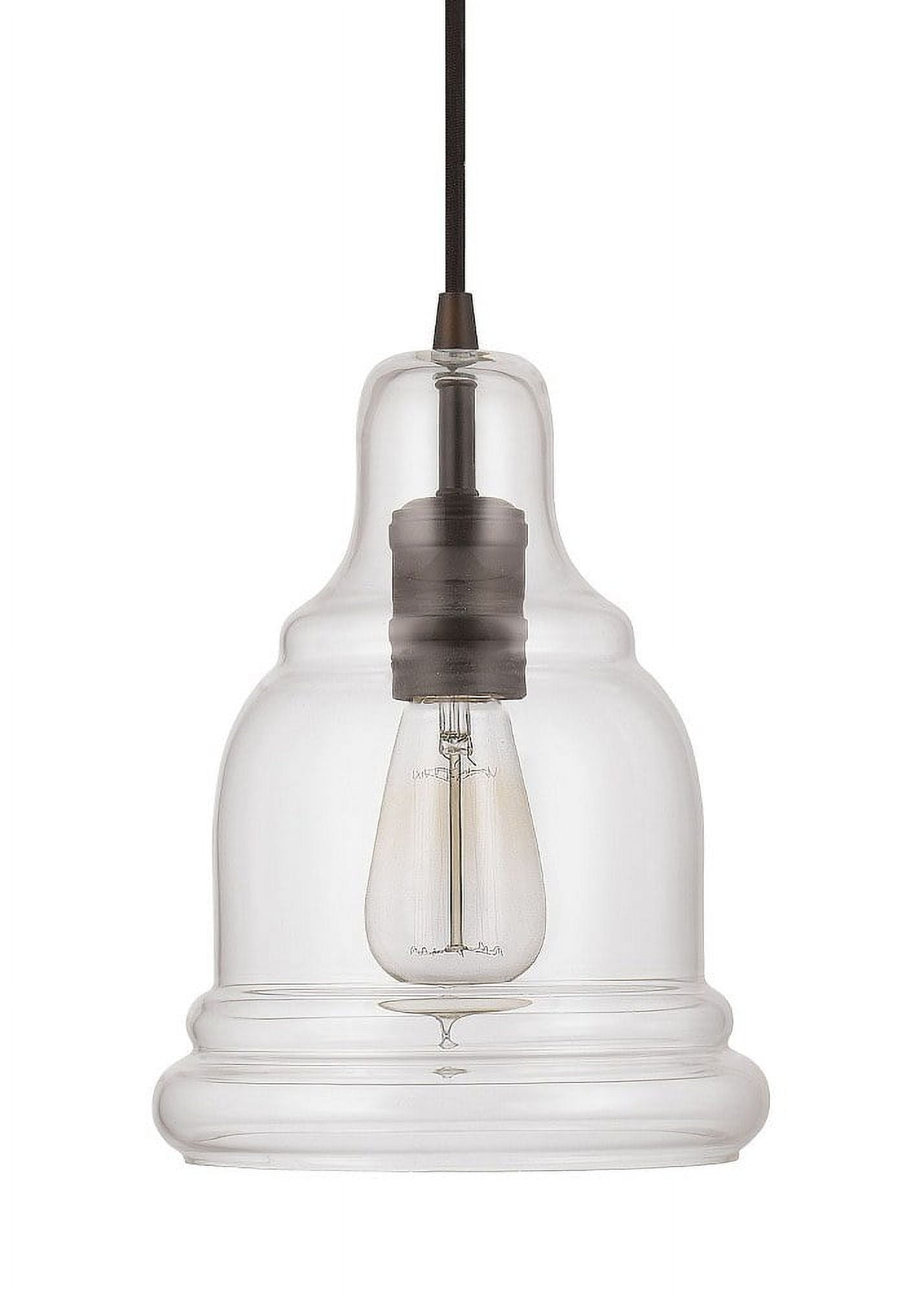 Burnished Bronze Mini Pendant with Clear Glass Shade