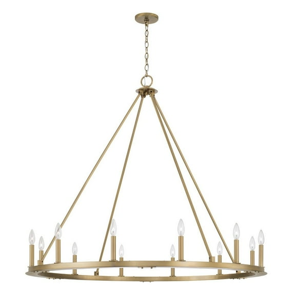 Capital Lighting 4912 Pearson 12 Light 48" Wide Taper Candle Style Chandelier - Brass