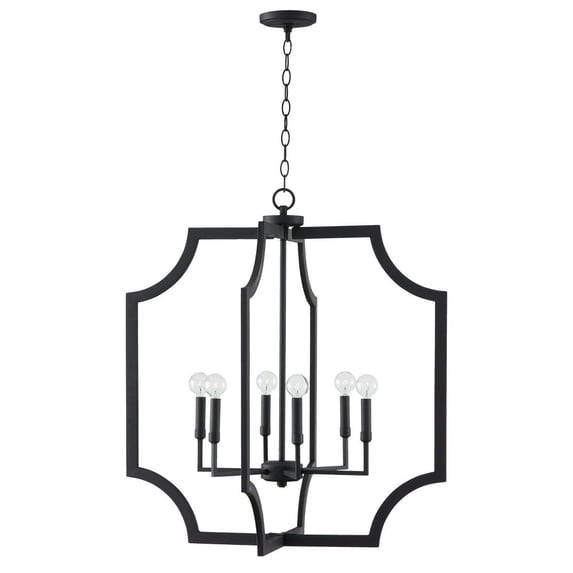 6 Light Foyer In Transitional Style 27.75 High By 30.5 Wide-Black Iron Finish -Traditional Installation Capital Lighting 526161Bi