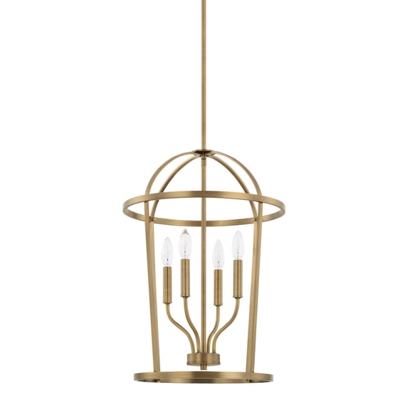 Capital Lighting 528541AD Greyson 4 Light 16" Wide Taper Candle Pendant - Brass