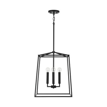 4 Light Open Cage Foyer In Transitional Style 20 Inches Tall And 16 Inches Wide-Matte Black Finish Capital Lighting 537642Mb