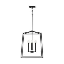 4 Light Open Cage Foyer In Transitional Style 20 Inches Tall And 16 Inches Wide-Matte Black Finish Capital Lighting 537642Mb