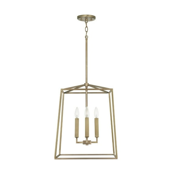 4 Light Open Cage Foyer In Transitional Style 20 Inches Tall And 16 Inches Wide-Aged Brass Finish Capital Lighting 537642Ad