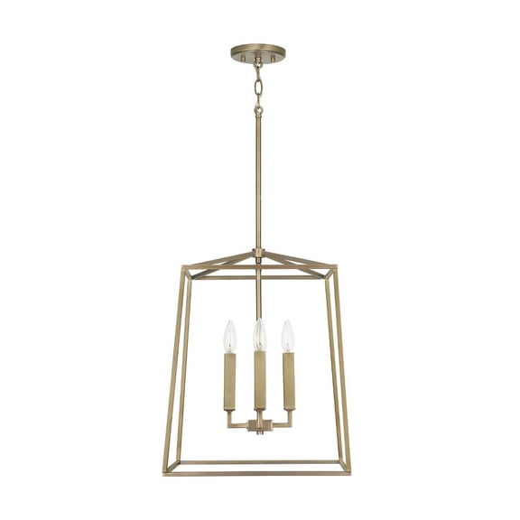4 Light Open Cage Foyer In Transitional Style 20 Inches Tall And 16 Inches Wide-Aged Brass Finish Capital Lighting 537642Ad