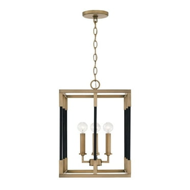 4 Light Foyer In Modern Style-18.25 Inches Tall And 13 Inches Wide-Aged Brass, Black Finish    -Traditional Installation Capital Lighting 544741Ab