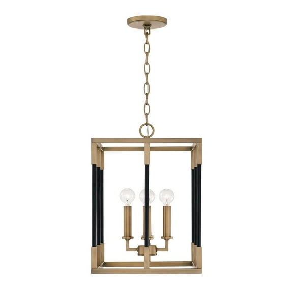 4 Light Foyer In Modern Style-18.25 Inches Tall And 13 Inches Wide-Aged Brass, Black Finish    -Traditional Installation Capital Lighting 544741Ab