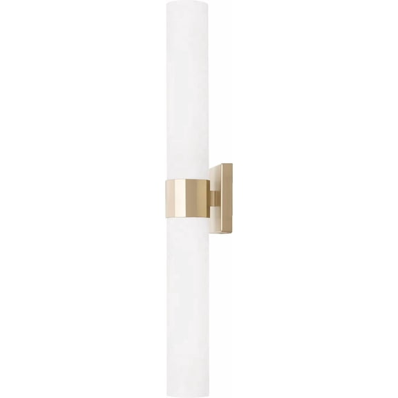 Capital Lighting 646221SF Sutton Transitional Minimalistic Soft White Glass Wall Sconce Bath Vanity Bar, 2-Light 200 Total Watts, 29" H x 5" W, Soft Gold