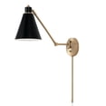 thumbnail image 1 of 1 Light Wall Sconce In Minimalist Style-26 Inches Tall And 7 Inches Wide-Aged Brass, Black Finish Capital Lighting 650111Ab, 1 of 7