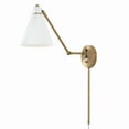 thumbnail image 1 of 1 Light Wall Sconce In Minimalist Style-26 Inches Tall And 7 Inches Wide-Aged Brass/White Finish Capital Lighting 650111Aw, 1 of 7