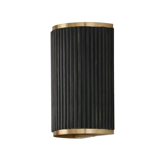 Capital Lighting 650721 Donovan 2 Light 12" Tall Wall Sconce - Black Stain / Matte Brass