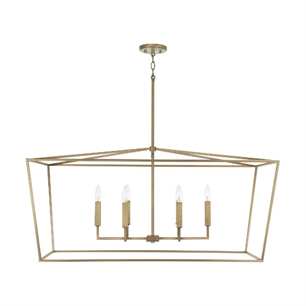 Thea Transitional 6-Light Aged Brass Island Pendant