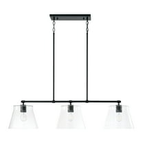 Capital Lighting 846931 Baker 3 Light 45" Wide Linear Chandelier - Black