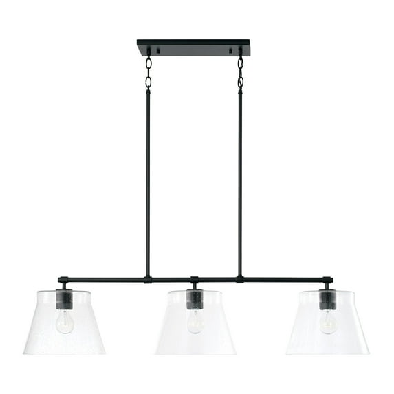 Capital Lighting 846931 Baker 3 Light 45" Wide Linear Chandelier - Black