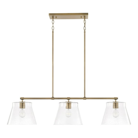Capital Lighting 846931 Baker 3 Light 45" Wide Linear Chandelier - Brass