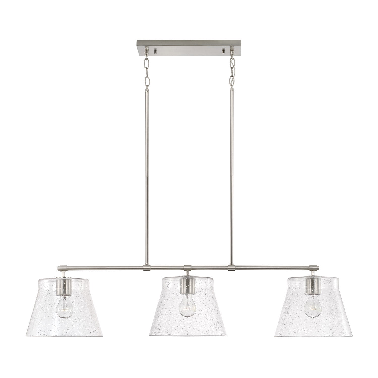 Capital Lighting 846931BN Baker 3 Light 45" Wide Linear Chandelier - Nickel