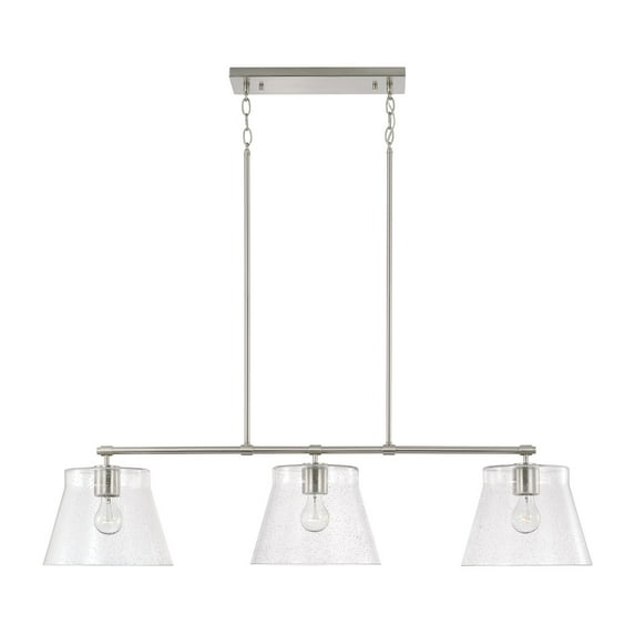 Capital Lighting 846931 Baker 3 Light 45" Wide Linear Chandelier - Nickel