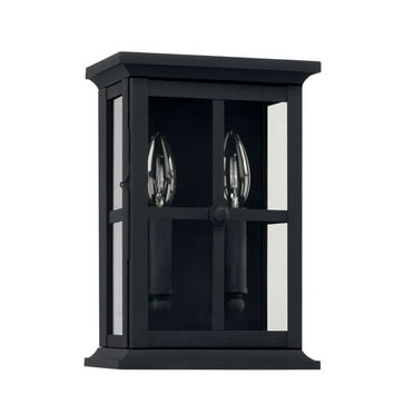 Capital Lighting-926421BK-Mansell - 11 Two Light Outdoor Wall Lantern Black Finish with Clear Glass