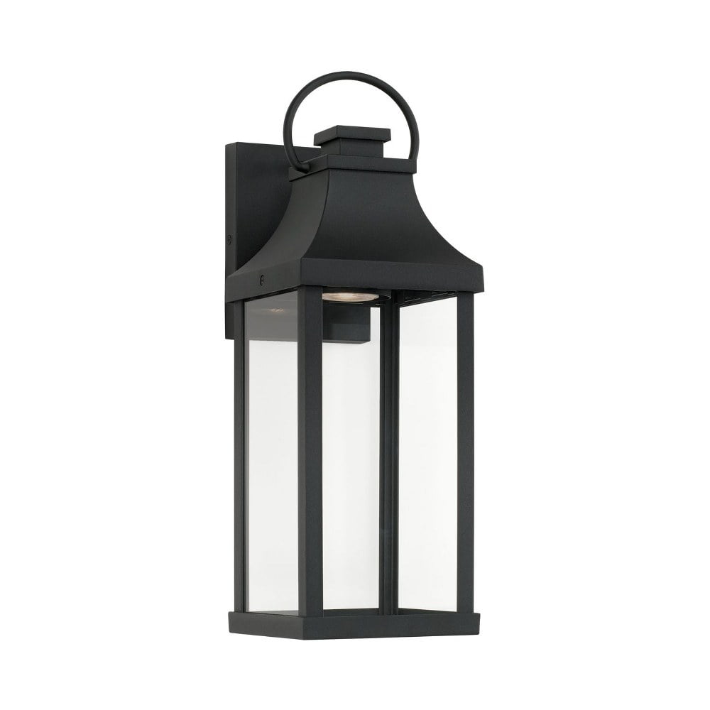 Bradford 17" Tall Black Metal Outdoor Wall Lantern with Clear Glass