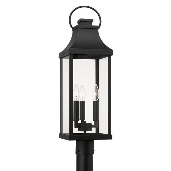 3 Light Outdoor Post Lantern In Traditional Style-26.75 Inches Tall And 8 Inches Wide-Black Finish Capital Lighting 946432Bk