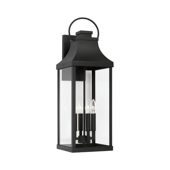 Outdoor Wall Lantern In Traditional Style-27 Inches Tall And 9 Inches Wide-Black Finish-Incandescent Lamping Type Capital Lighting 946441Bk