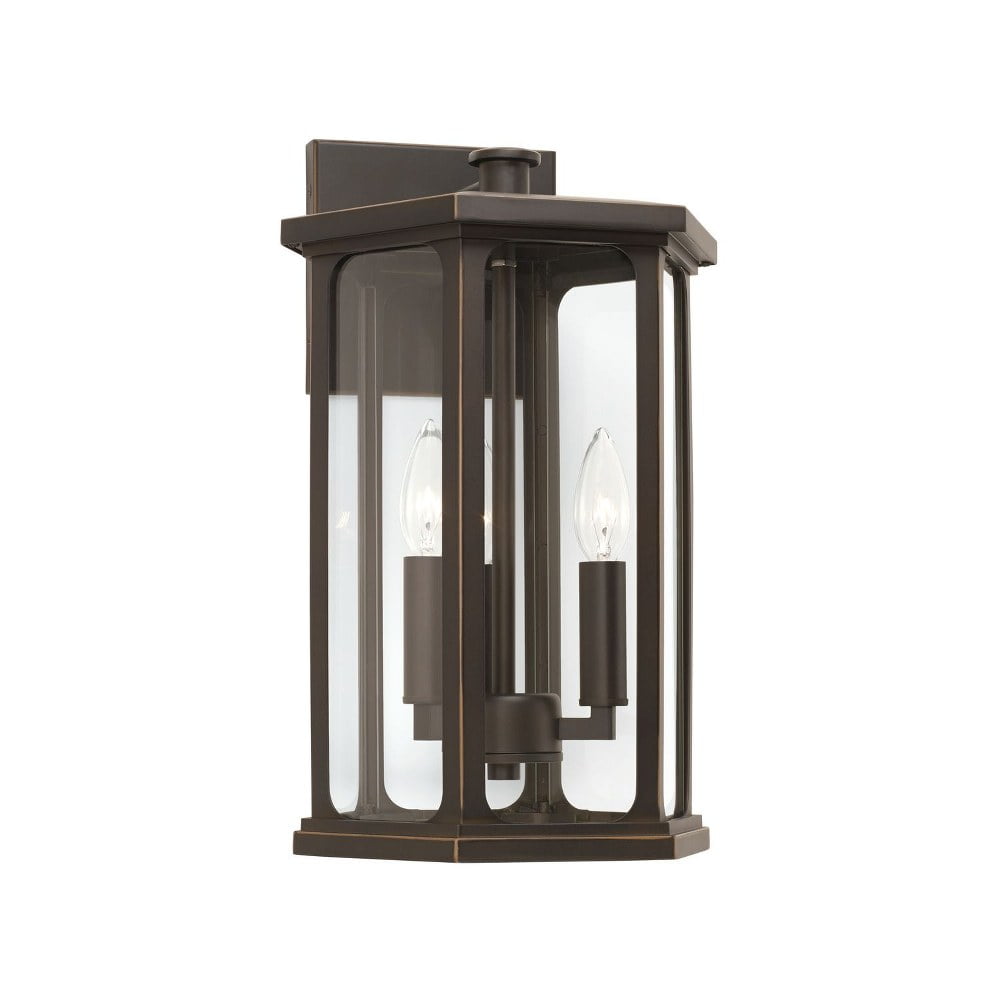 Walton Hexagonal Oiled Bronze 3-Light Outdoor Wall Lantern