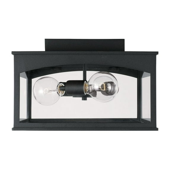 3 Light Outdoor Flush Mount In Transitional Style-9 Inches Tall And 14 Inches Wide-Black Finish Capital Lighting 946731Bk