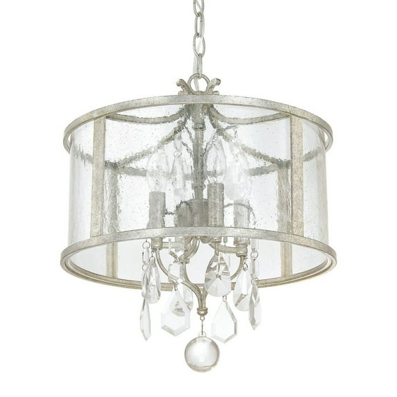 4 Light Pendant In Transitional Style 15 High By 16.5 Wide-Antique Silver Finish -Traditional Installation Capital Lighting 9484As-Cr
