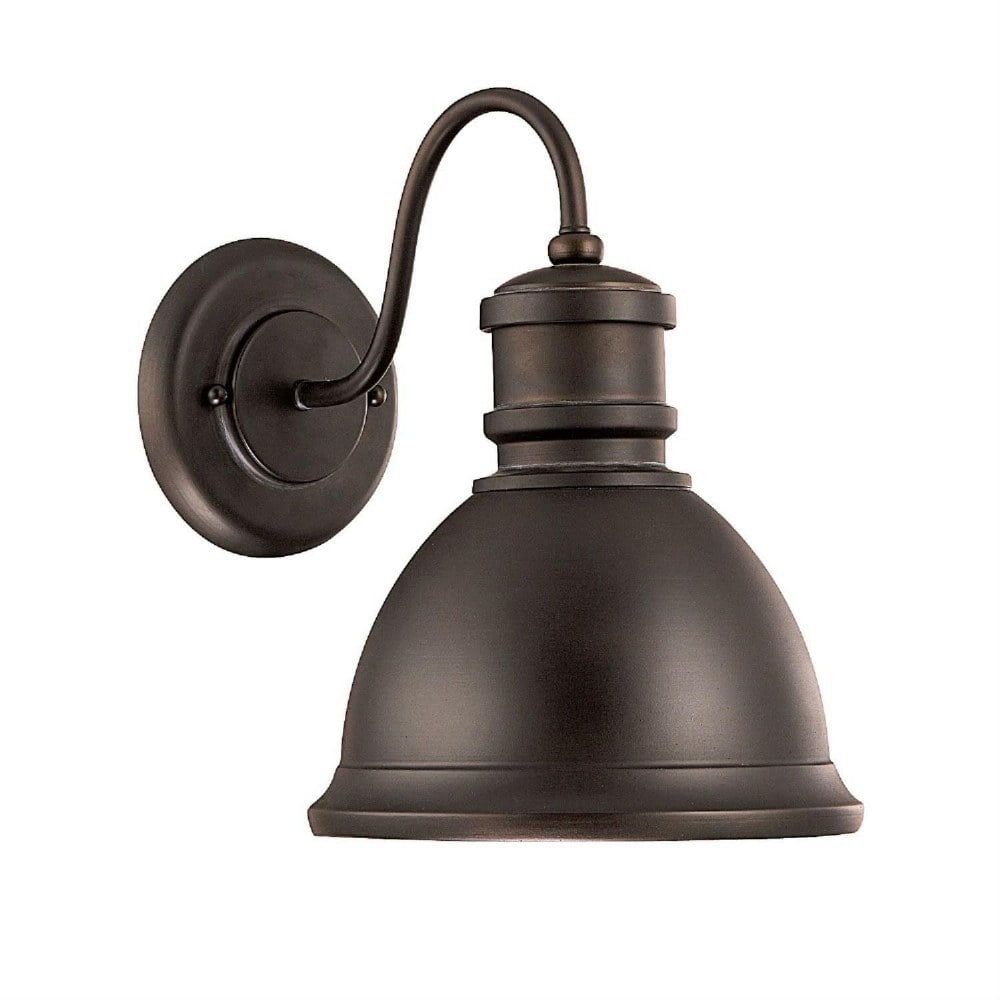 Old Bronze 1-Light Outdoor Wall Sconce with Metal Shade